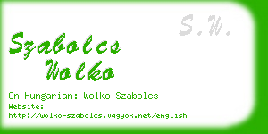 szabolcs wolko business card
